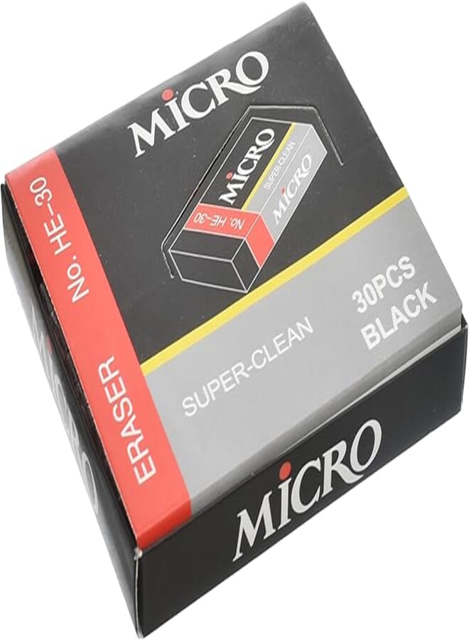 Micro Rubber Eraser- Black